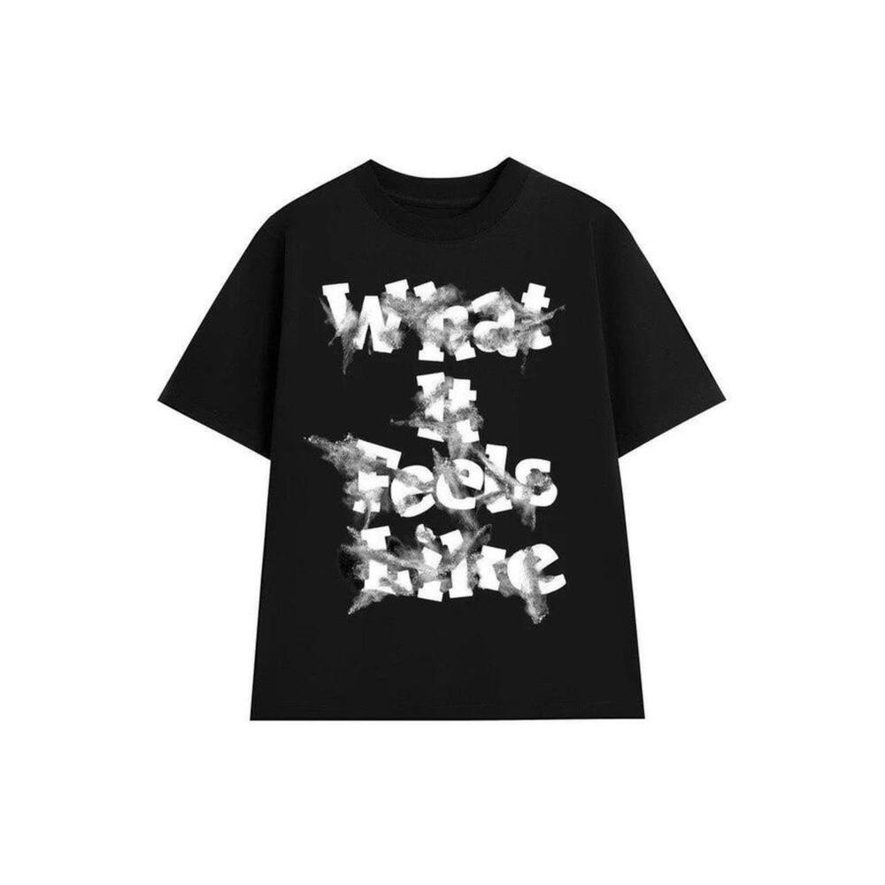 Black Cotton Streetwear T Shirt With A Bold Graphic Print Size Xl